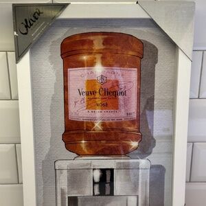 Oliver Gal Veuve Clicquot Parisian Orange Champagne Watercooler framed art, NEW